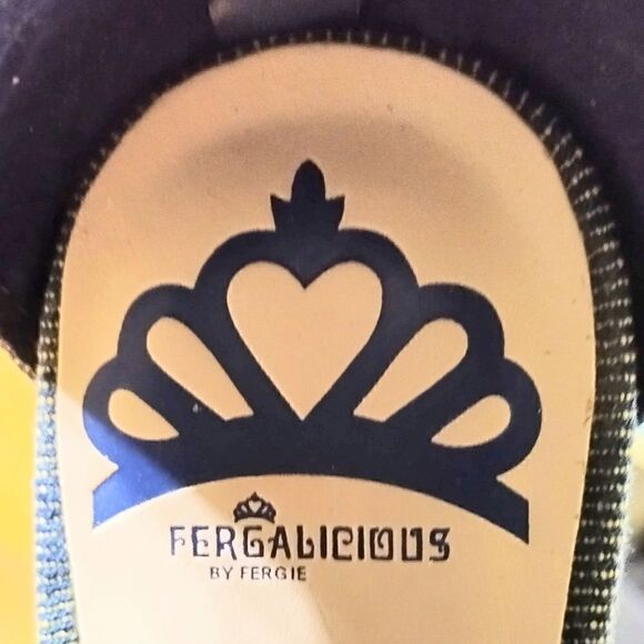 FERGILICOUS WEDGE SANDALS BY FERGIE DENIM LACE VANESSA Size 6 - Picture 6 of 6